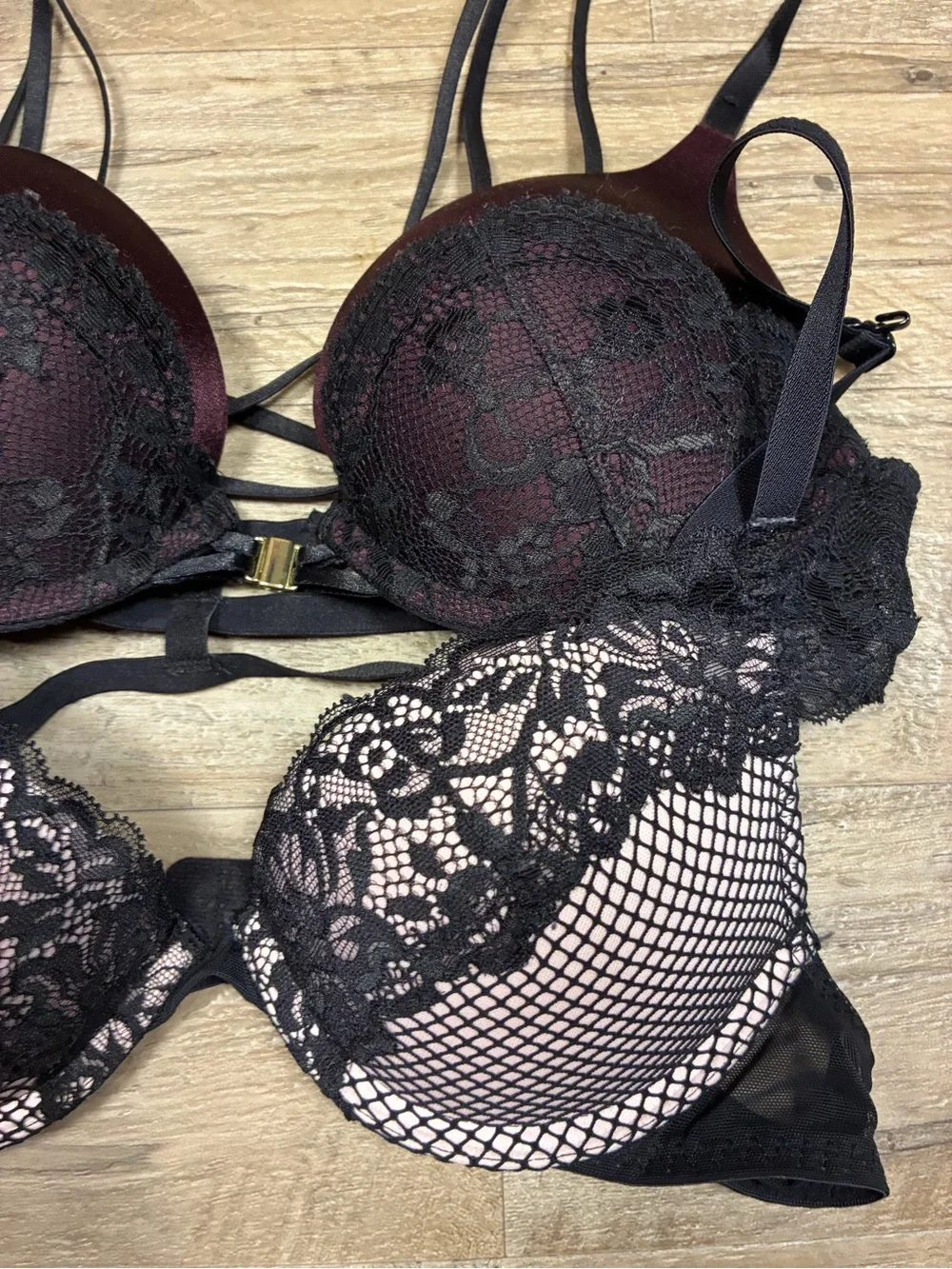 La Senza 2 Push Up Bras Obsession Plunge Lace Hello Sugar